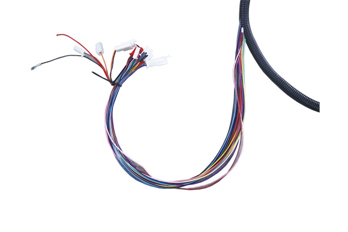 There are no connectors inside the wiring harness