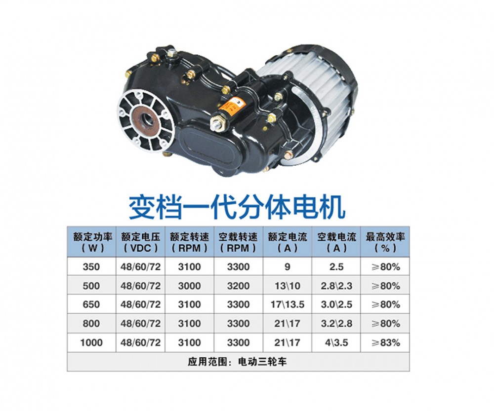 First generation split motor for gear shifting
